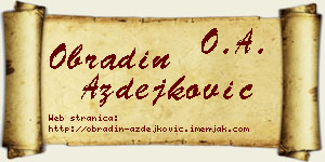 Obradin Azdejković vizit kartica